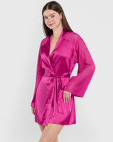 Isla & Evie Sleep Unlined Short Robe Pink / M